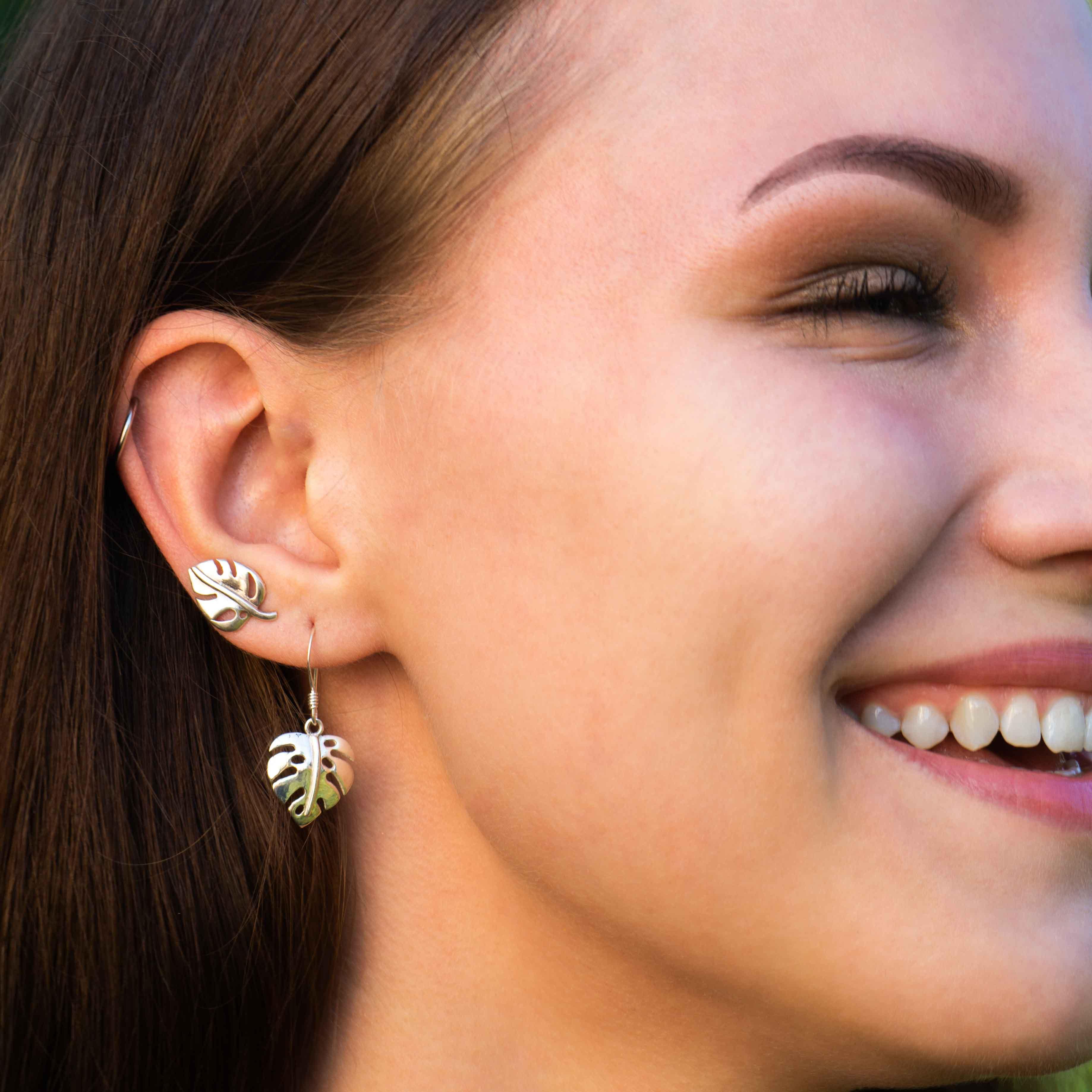 Little Monstera Studs