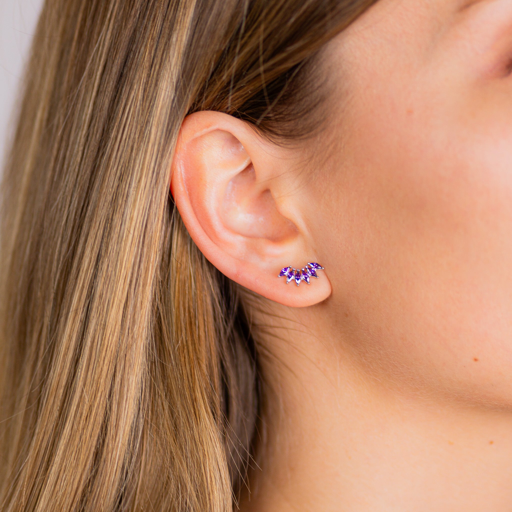 Amethyst Blossom Studs