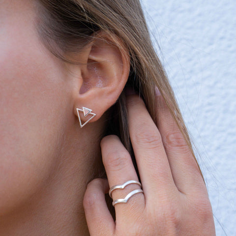 Double Triangle Studs